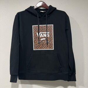 Vans Wild Boxed In Hooded Sweatshirt Hoodie Black Size Small Leopard Print EUC